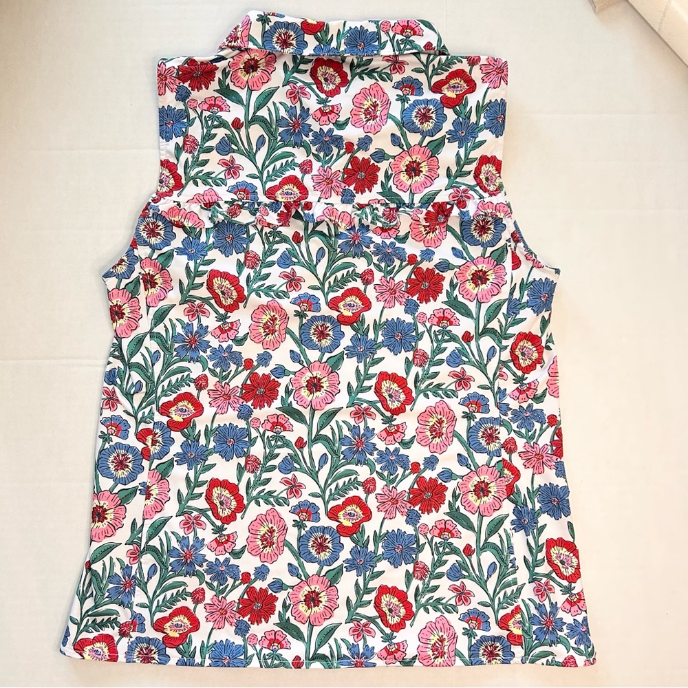 Vineyard Vines Floral Print Sleeveless Performance Top - Picture 2 of 5